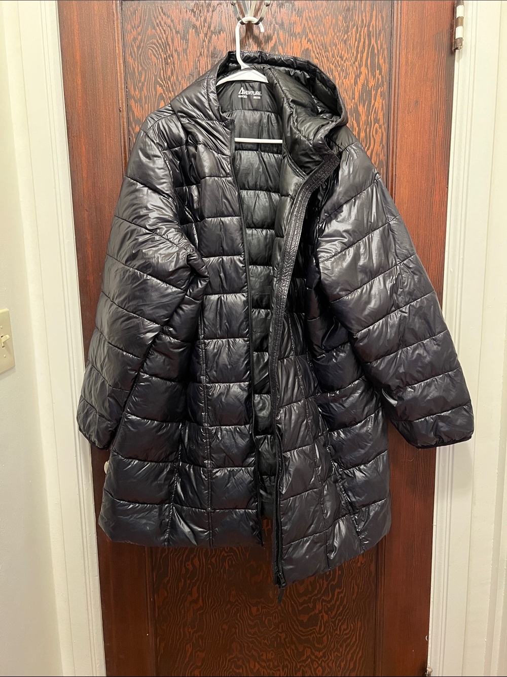 Aventura Black Quilted Hooded Puffer Coat